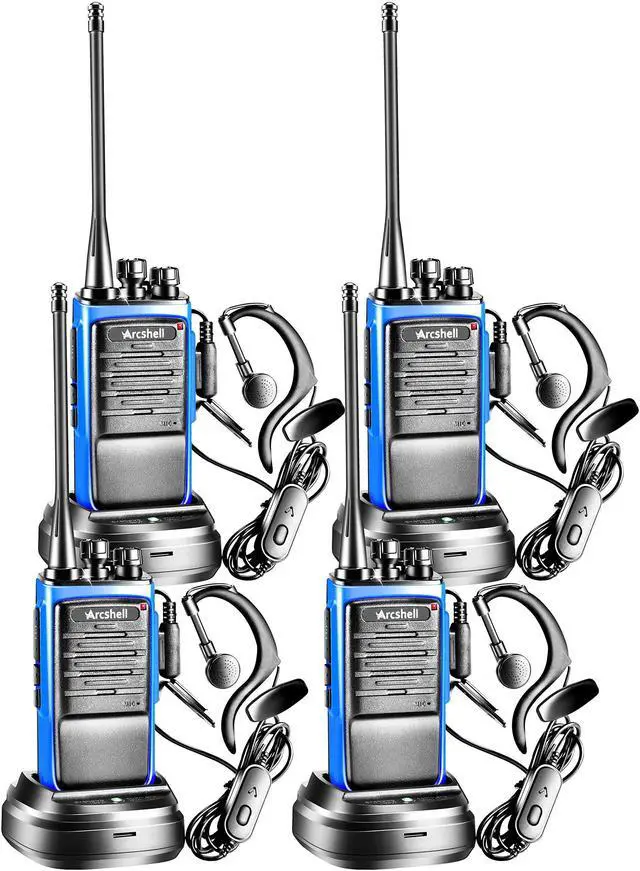 Main image of Rechargeable Long Range Two-Way Radios with Earpiece 4 Pack AR-6 Walkie Talkies Li-ion Battery and Charger Included