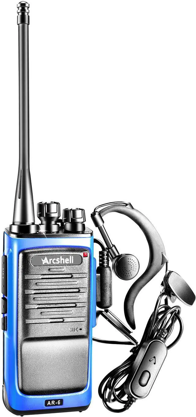 Alt view image 2 of 7 - Rechargeable Long Range Two-Way Radios with Earpiece 4 Pack AR-6 Walkie Talkies Li-ion Battery and Charger Included