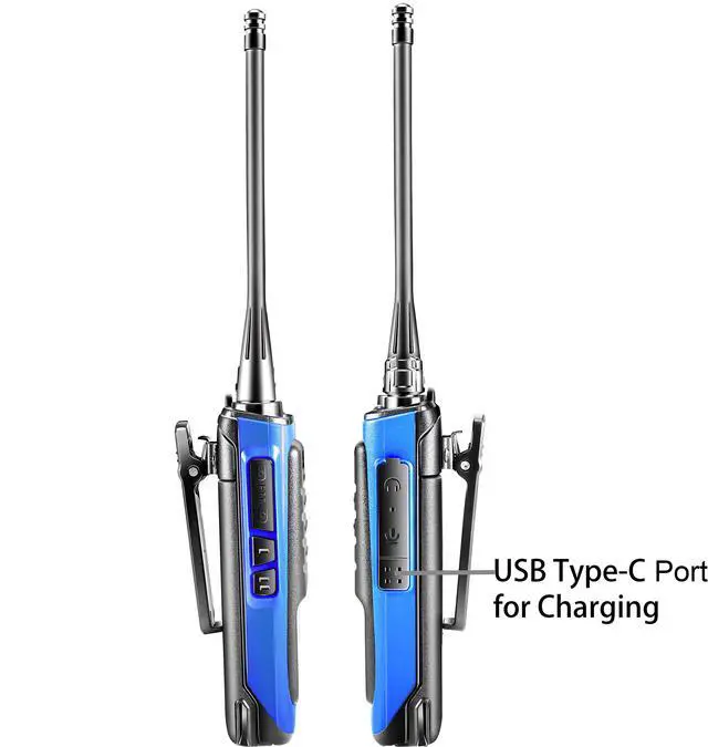 Alt view image 6 of 7 - Rechargeable Long Range Two-Way Radios with Earpiece 4 Pack AR-6 Walkie Talkies Li-ion Battery and Charger Included