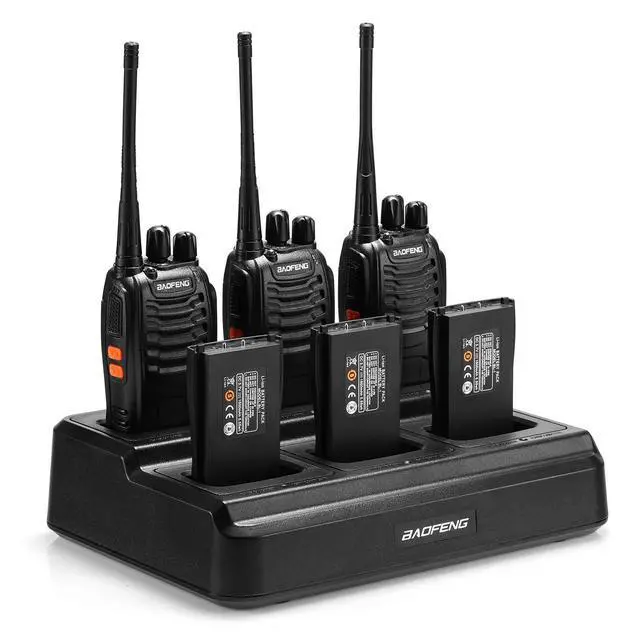 Alt view image 3 of 7 - 6pcs BF-888S Walkie Talkie for Adults, Long Range Two Way Radio, 1500mAh 16 CH, 6 Radios 6 Earpieces 1 Six-way Charger 1 Cable