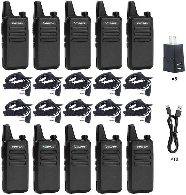 Main image of Rechargeable Walkie Talkies for Adults 22 FRS Channels with Earpieces Long Range VOX Mini Transceivers Two Way Radios for Business Company USB Charger for Camping Hiking Church Shop (10Pack)