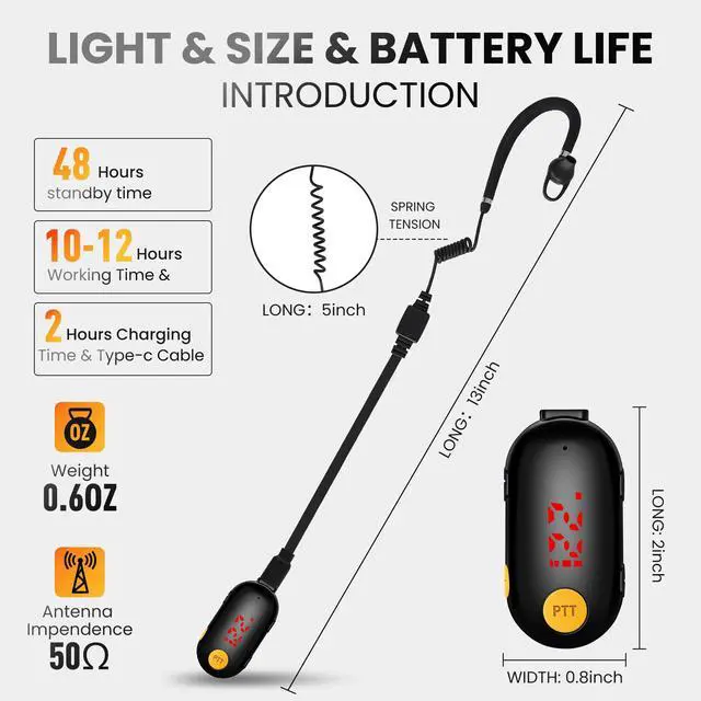 Alt view image 2 of 7 - Super Mini Walkie Talkies, Portable Two-Way Radios for Restaurants, Outdoor Sports, Retail Stores, Hospital & Travel 3 Pack