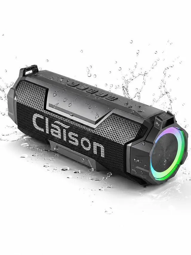 Main image of Portable Bluetooth Speaker, Bluetooth 6.0, Hi-Res Audio, IPX7 Waterproof, Deep Bass Stereo Sound, RGB Light, 24H Playtime, for Home, Party, Outdoor, Camping, Beach, Gift for Men Women Teens