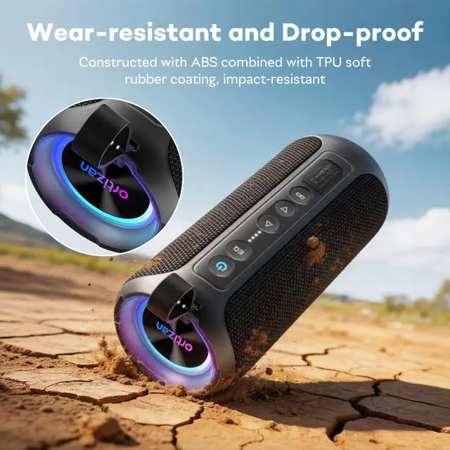 Alt view image 3 of 7 - Portable Bluetooth Speaker Wireless (2nd Gen), 40W Loud Sound and Deep Bass, 30 Hours Playtime, IPX7 Waterproof, TWS for 2 Speakers Pairing for Shower, Outdoor, Electronics Gift (Black)
