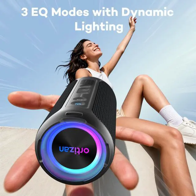 Alt view image 5 of 7 - Portable Bluetooth Speaker Wireless (2nd Gen), 40W Loud Sound and Deep Bass, 30 Hours Playtime, IPX7 Waterproof, TWS for 2 Speakers Pairing for Shower, Outdoor, Electronics Gift (Black)