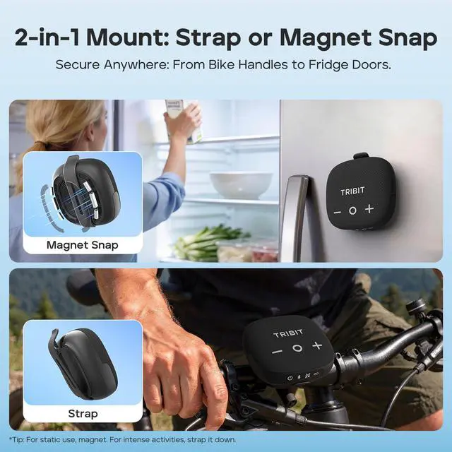 Alt view image 2 of 7 - StormBox Micro 3 Portable Bluetooth Speaker, 13W Bike Speaker with IP68 Waterproof, 24H Playtime, Wireless, BT6.0, Loud Sound, TWS Pairing, XBass, Magnetic & Strap for Outdoor/Home/Hiking/Golf