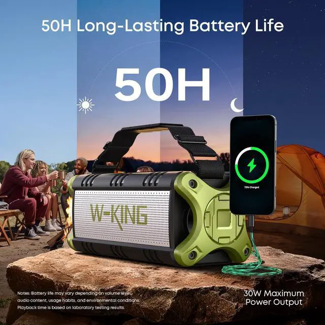 Alt view image 7 of 7 - Portable Speakers Bluetooth Wireless, 90W Max Loud Outdoor Speaker with Deep Bass, IPX6 Waterproof, Floatable, Custom EQ, 40H, Dual Pairing, Subwoofer *2, TF, Large Speaker for Beach/Garage/Jobsite