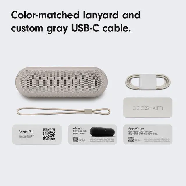 Alt view image 6 of 7 - Pill x Kim Kardashian - Wireless Bluetooth Speaker and Portable Charger via USB-C - Up to 24 Hours Battery Life, IP67 Water Resistant, Apple & Android Compatible, Built-in Mic Light Gray