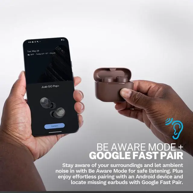 Alt view image 6 of 7 - Go Air Pop+ Tones, True Wireless Earbuds, Bluetooth Earbuds with Microphone, Dual Connect, EQ3 Sound, 7572 W