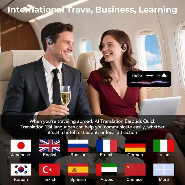 Alt view image 4 of 7 - X15 PRO 2026 New X15PRO AI Translation Earbuds Real Time 165 Languages Translator Ear buds Audifonos Traductores Inglés Español Wireless Earphones Bluetooth Headphones for Travel Business Calls&Music