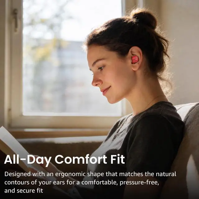 Alt view image 7 of 7 - NC9 Hybrid Active Noise Cancelling Wireless Earbuds, 60H, LED Display