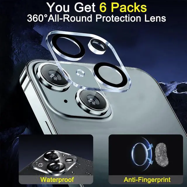 Alt view image 3 of 7 - for iPhone 14 iPhone 15 iPhone 14 Plus iPhone 15 Plus Camera Lens Protector for iPhone 13 13 Mini Lens Screen Protector Accessories Cover 9H Protection Case Friendly 6 Pack