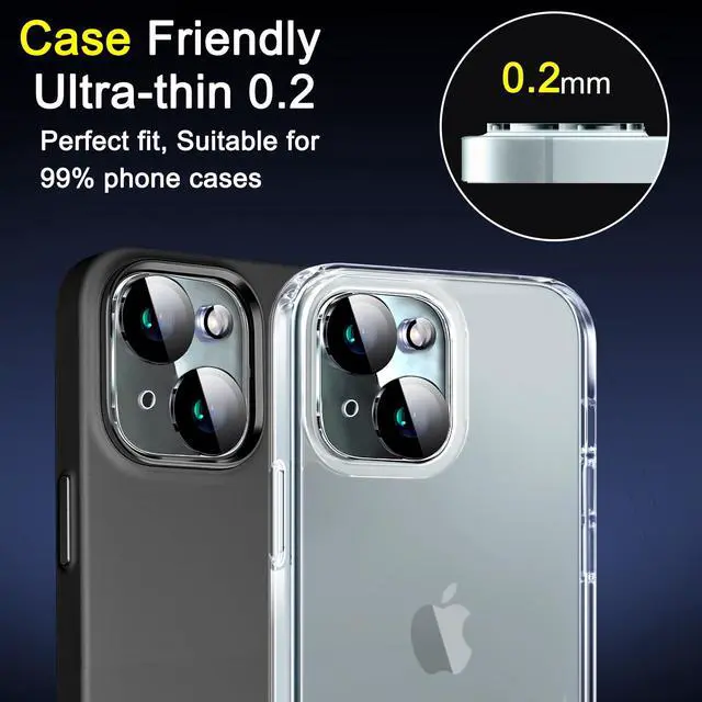 Alt view image 4 of 7 - for iPhone 14 iPhone 15 iPhone 14 Plus iPhone 15 Plus Camera Lens Protector for iPhone 13 13 Mini Lens Screen Protector Accessories Cover 9H Protection Case Friendly 6 Pack