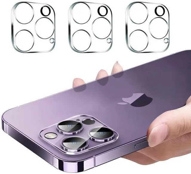 Main image of 3PCS Rear Back Camera Lens Protector Tempered Glass for iPhone 14 Pro Max, iPhone 15 Pro Max - HD Clear Full Coverage Guard