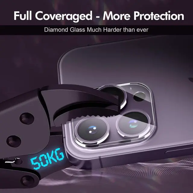 Alt view image 5 of 6 - 3PCS Rear Back Camera Lens Protector Tempered Glass for iPhone 14 Pro Max, iPhone 15 Pro Max - HD Clear Full Coverage Guard