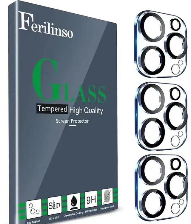 Main image of 3 Pack Camera Lens Protector for iPhone 13 Pro Max iPhone 13 Pro, 9H Military-Grade Shatterproof Tempered Glass, Case Friendly, Ultra HD, Anti-Scratch, No Flash Glare for Night Shooting