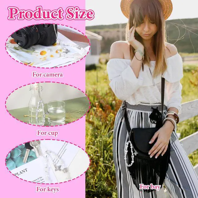 Alt view image 3 of 7 - Beaded Camera Wrist Strap Butterfly Cellphone Lanyard Strap Y2K Phone Charms Cute Pearl Digital Camera Charm Lanyard Aesthetic Phone Wrist Straps for Women Girls