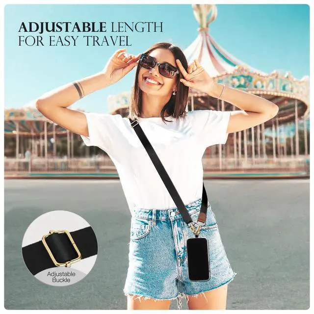 Alt view image 7 of 7 - Phone Lanyard Crossbody Wrist Strap, Adjustable Anti-Theft Phone Strap for All Phone Case, Universal Cell Phone Neck lanyard for Women and Men, Black