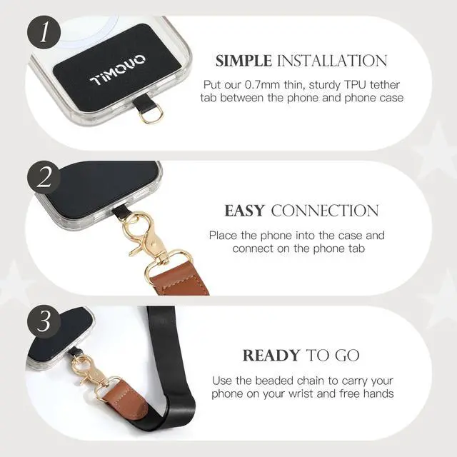 Alt view image 5 of 7 - Phone Lanyard Crossbody Wrist Strap, Adjustable Anti-Theft Phone Strap for All Phone Case, Universal Cell Phone Neck lanyard for Women and Men, Black