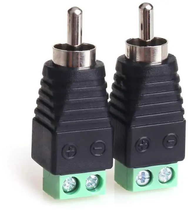 Main image of RCA Cable Audio Adapter, Phono RCA Male Plug to AV Screw Terminal Audio/Video Speaker Wire connectors Solderless Adapter(RCA Male-2pack)