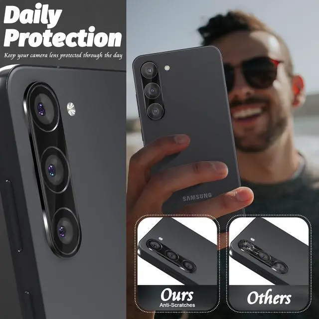 Alt view image 3 of 7 - Camera Lens Protector Compatible for Samsung Galaxy S24/S23/S23 Plus Protector de Cámera Tempered Glass 9H Precise Camera Cutouts Anti-Scratch Does Not Affect Night Shots and Flash