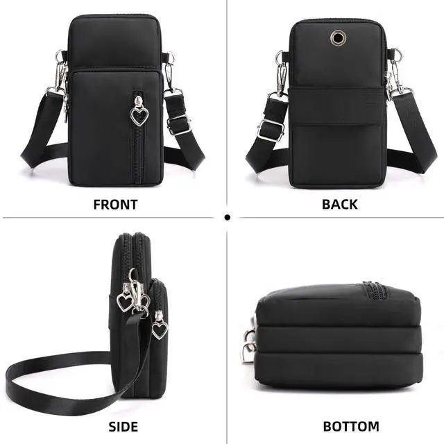 Alt view image 6 of 7 - Small Crossbody Bags for Women Mini Cell Phone Purses with Crossbody Strap Phone Wallet Purses Shoulder Bag Nylon Arm Bag