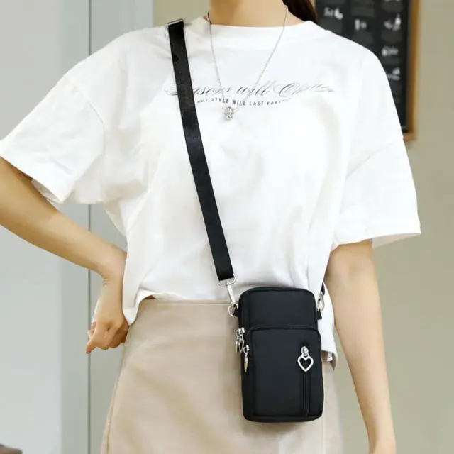 Alt view image 2 of 7 - Small Crossbody Bags for Women Mini Cell Phone Purses with Crossbody Strap Phone Wallet Purses Shoulder Bag Nylon Arm Bag