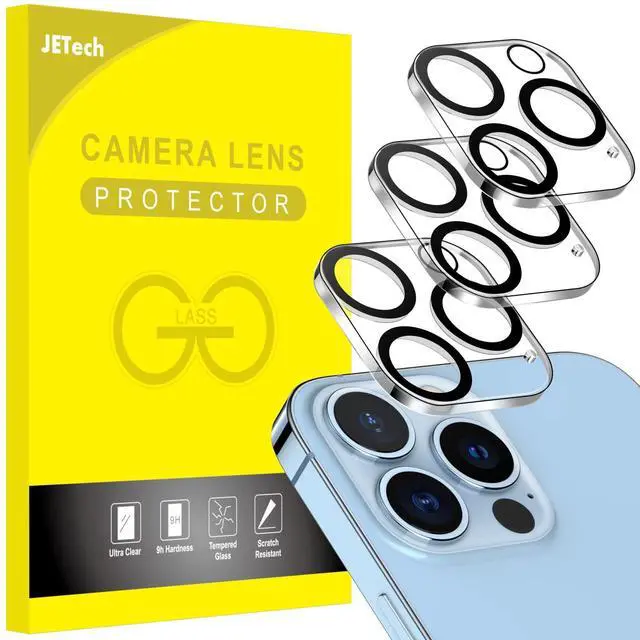 Main image of Camera Lens Protector for iPhone 13 Pro Max 6.7-Inch and iPhone 13 Pro 6.1-Inch, 9H Tempered Glass, HD Clear, Anti-Scratch, Case Friendly, Does Not Affect Night Shots, 3-Pack