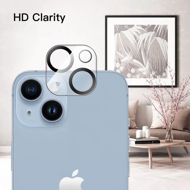 Alt view image 3 of 7 - Camera Lens Protector for iPhone 14 6.1-Inch and iPhone 14 Plus 6.7-Inch, 9H Tempered Glass, Anti-Scratch, Case Friendly, Does Not Affect Night Shots, HD Clear, 3-Pack