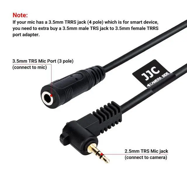 Alt view image 2 of 6 - 3.5mm Female to 2.5mm Male Microphone Audio Cable Mic Adapter for Fuji