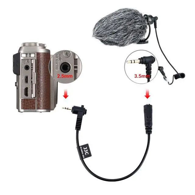 Alt view image 3 of 6 - 3.5mm Female to 2.5mm Male Microphone Audio Cable Mic Adapter for Fuji
