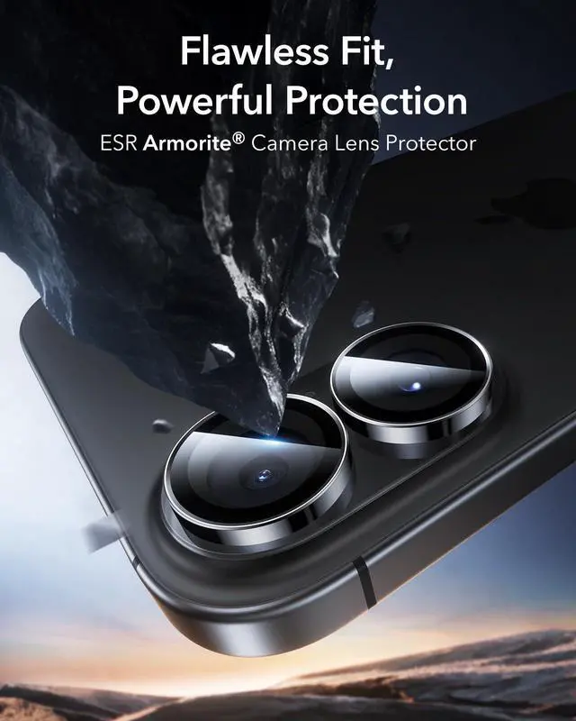 Alt view image 2 of 7 - Camera Lens Protector for iPhone 17/iPhone 16/iPhone 16 Plus, Ultra-tough HD Individual Lens Protectors, Ultra-thin Tempered Glass, 1 Pack, Black