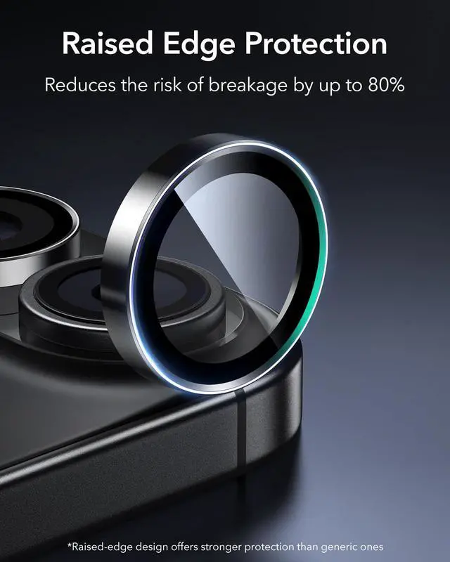 Alt view image 3 of 7 - Camera Lens Protector for iPhone 17/iPhone 16/iPhone 16 Plus, Ultra-tough HD Individual Lens Protectors, Ultra-thin Tempered Glass, 1 Pack, Black