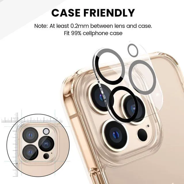 Alt view image 5 of 7 - 3Pcs for iPhone 16 Pro / 16 Pro Max Camera Lens Protector