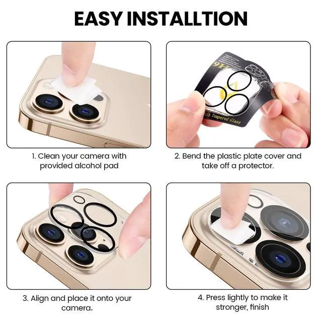 Alt view image 7 of 7 - 3Pcs for iPhone 16 Pro / 16 Pro Max Camera Lens Protector