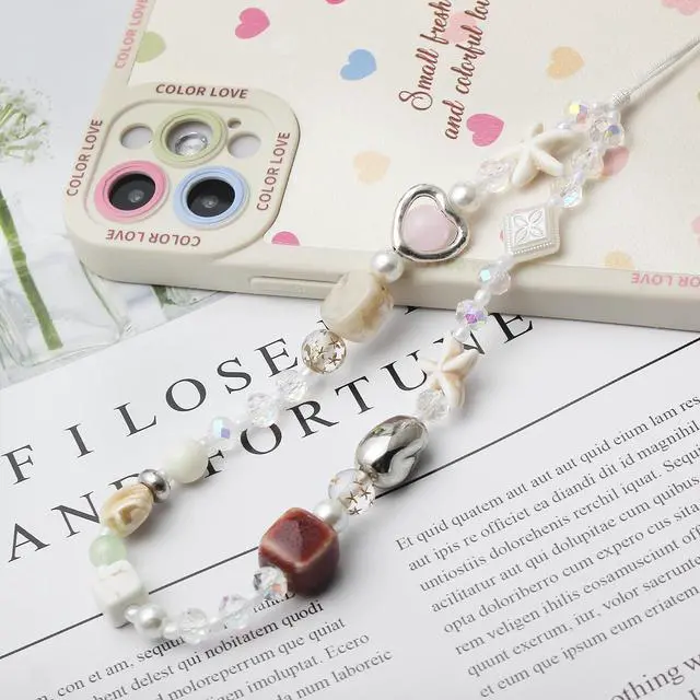 Alt view image 4 of 7 - Cute Phone Camera Charm Wrist Strap, Beaded Phone Lanyard Wristlet Strap