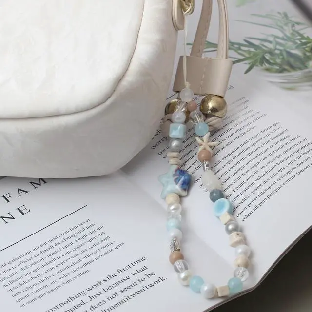 Alt view image 7 of 7 - Cute Phone Camera Charm Wrist Strap, Beaded Phone Lanyard Wristlet Strap