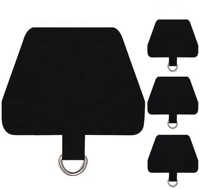 Main image of 4 Pack Phone Tether Tab, Phone Strap Replacement Part for Cell Phone, Safety Lanyard Patch (Black x4)