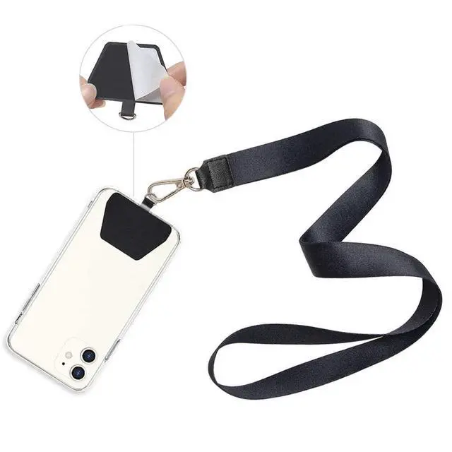 Alt view image 3 of 7 - 4 Pack Phone Tether Tab, Phone Strap Replacement Part for Cell Phone, Safety Lanyard Patch (Black x4)