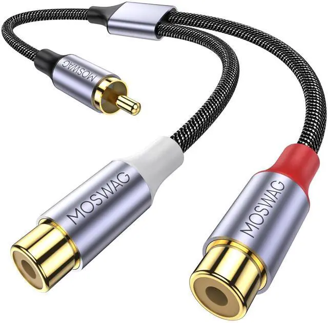 Main image of RCA Splitter 1 Male to 2 Female, RCA Y Splitter Audio Cable -8 Inch