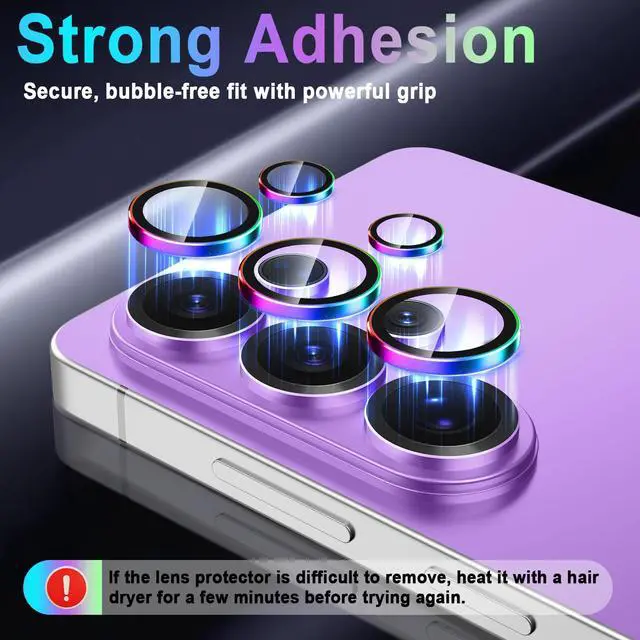 Alt view image 4 of 7 - for Galaxy S26 Ultra Camera Lens Protector,9H Hardness,Scratch Resistant,Ultra-Thin Tempered Glass,Metal Individual Camera Cover for Samsung Galaxy S26 Ultra,Light Colorful