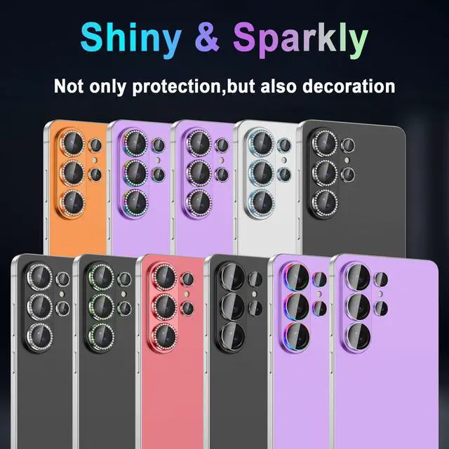 Alt view image 7 of 7 - for Galaxy S26 Ultra Camera Lens Protector,9H Hardness,Scratch Resistant,Ultra-Thin Tempered Glass,Metal Individual Camera Cover for Samsung Galaxy S26 Ultra,Light Colorful
