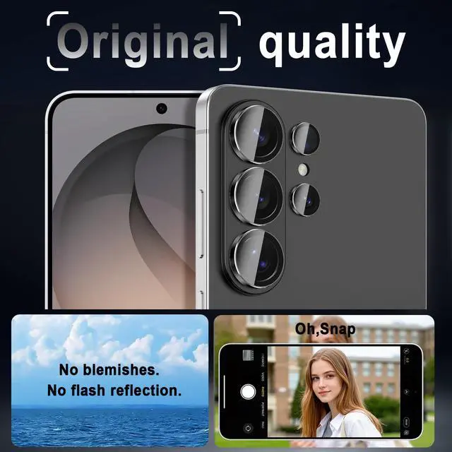 Alt view image 3 of 7 - for Galaxy S26 Ultra Camera Lens Protector,9H Hardness,Scratch Resistant,Ultra-thin Tempered Glass,Metal Individual Camera Cover for Samsung Galaxy S26 Ultra,Light Black