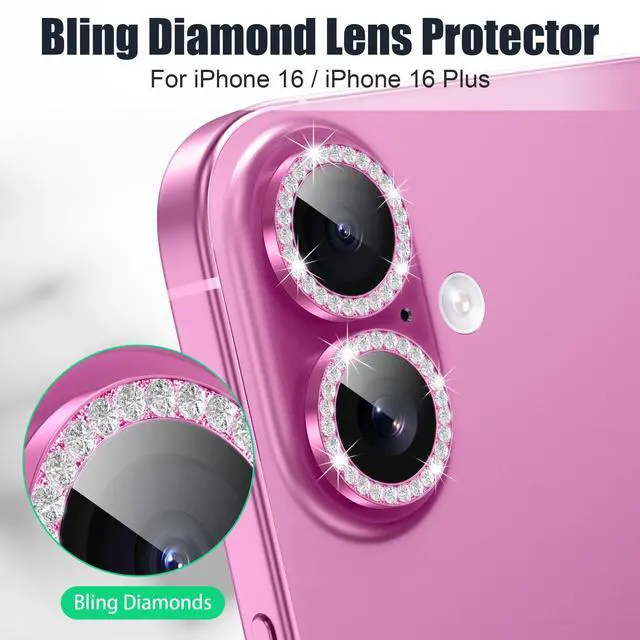 Alt view image 4 of 7 - 3+3 6 Pack for iPhone 16/16 Plus Camera Lens Protector Cover