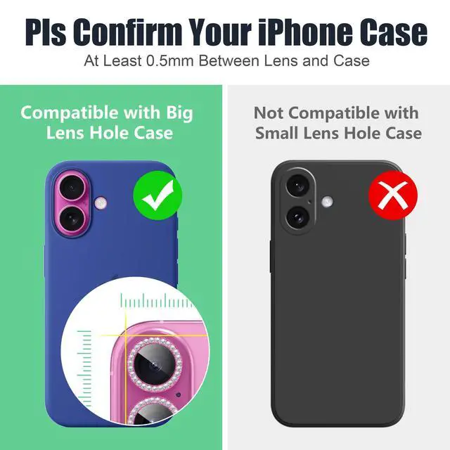 Alt view image 3 of 7 - 3+3 6 Pack for iPhone 16/16 Plus Camera Lens Protector Cover