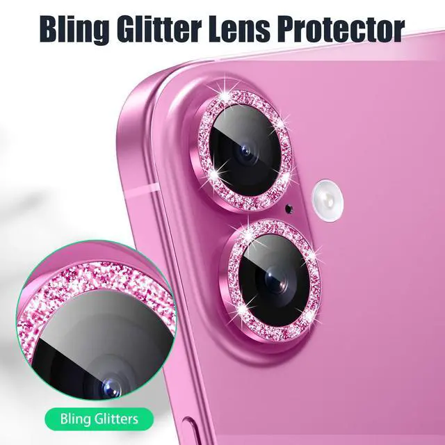 Alt view image 5 of 7 - 3+3 6 Pack for iPhone 16/16 Plus Camera Lens Protector Cover