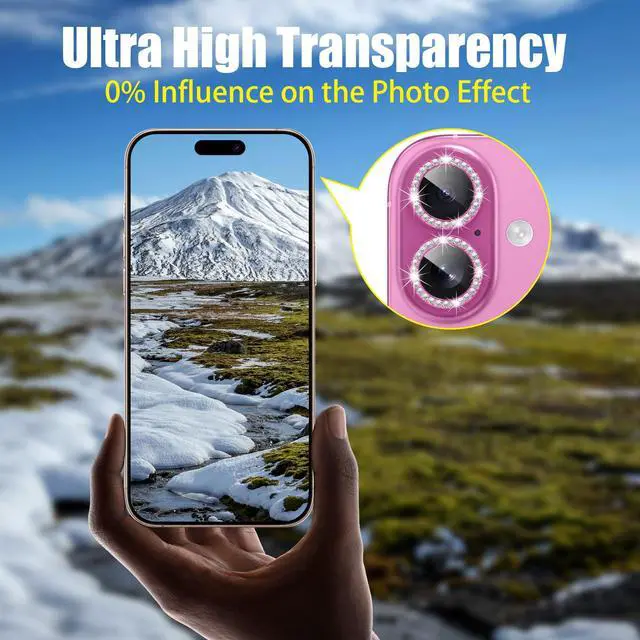 Alt view image 6 of 7 - 3+3 6 Pack for iPhone 16/16 Plus Camera Lens Protector Cover