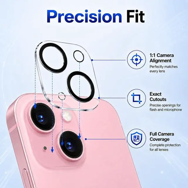 Alt view image 5 of 6 - Camera Lens Protector for iPhone 14/iPhone 14 Plus- 3 Pack