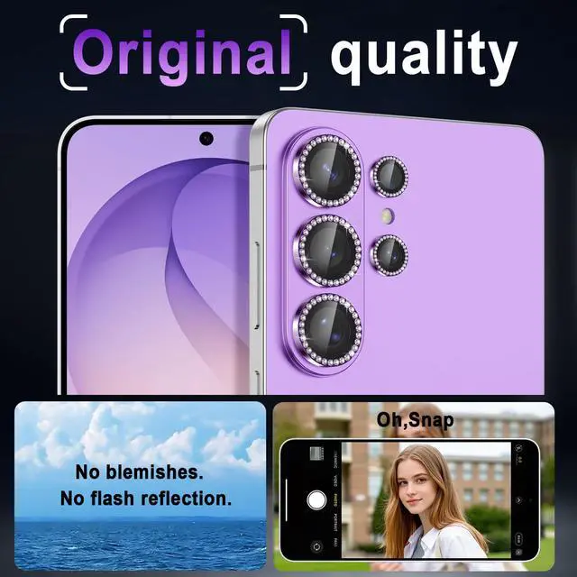 Alt view image 3 of 7 - for Galaxy S26 Ultra Camera Lens Protector,9H Hardness,Scratch Resistant,Ultra-thin Tempered Glass,Metal Individual Camera Cover for Samsung Galaxy S26 Ultra,Shiny Deep Purple