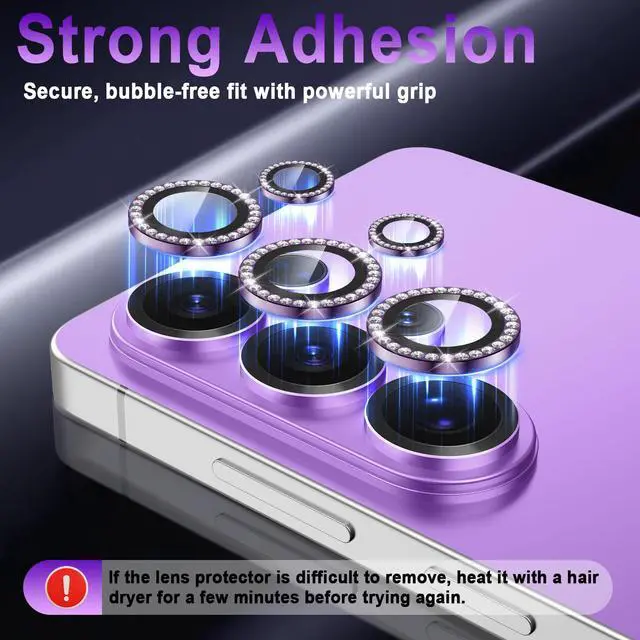 Alt view image 4 of 7 - for Galaxy S26 Ultra Camera Lens Protector,9H Hardness,Scratch Resistant,Ultra-thin Tempered Glass,Metal Individual Camera Cover for Samsung Galaxy S26 Ultra,Shiny Deep Purple